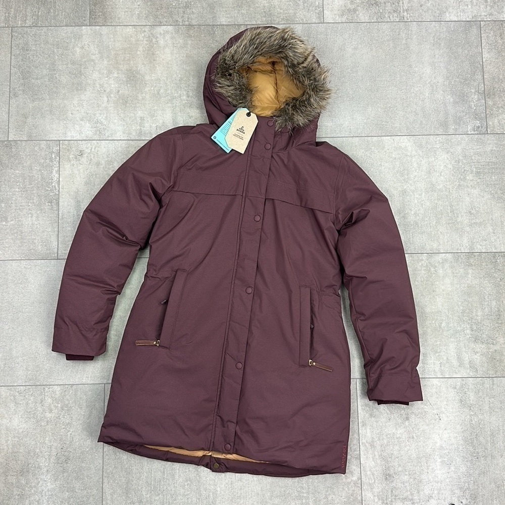 🍁 PRANA🍁 SAYAMA LONG JACKET WINTER COZY WARM maroon